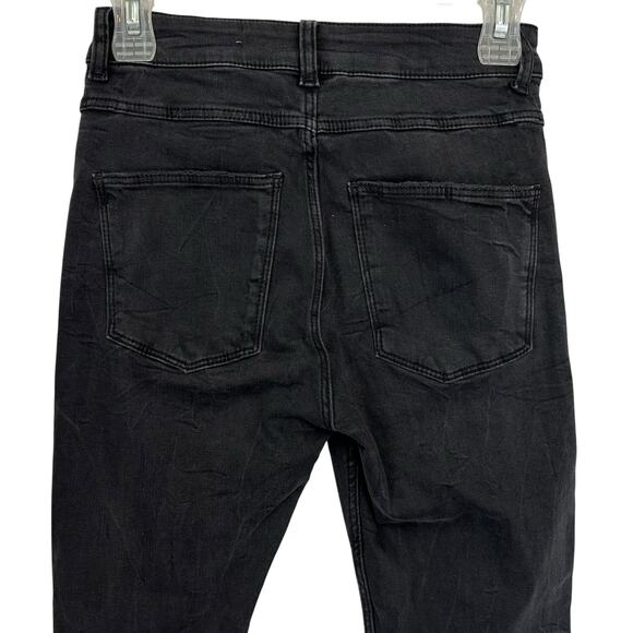 Zara ZW Collection High Waist Skinny Jeans Black Distressed Size 4 - Picture 9 of 13